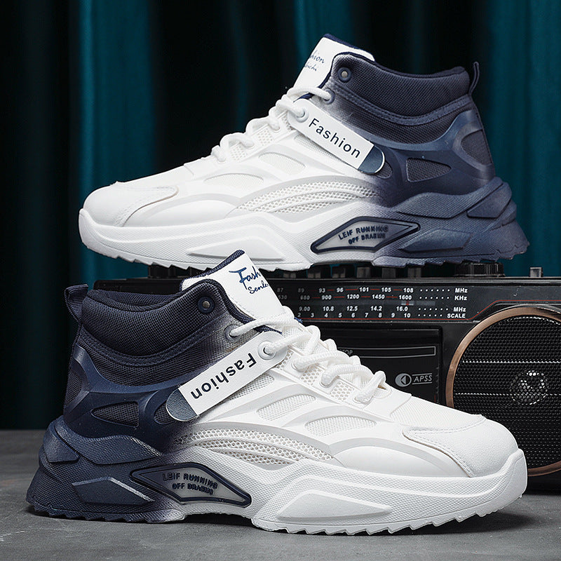 Herr Sneakers High-Top Slitstark Tjock Sula Snörning Låg Klack