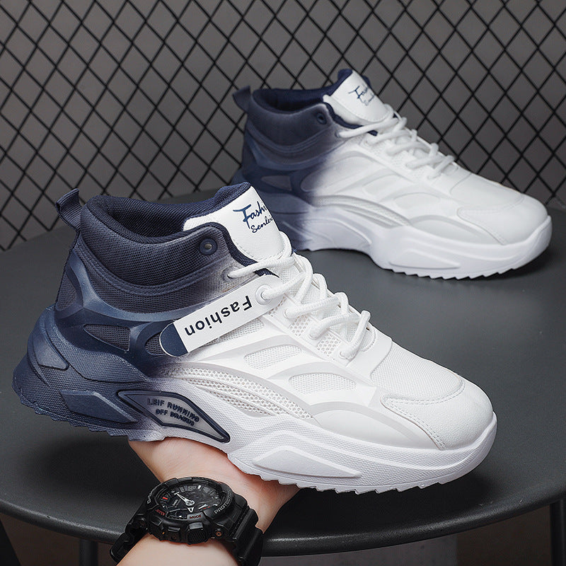 Herr Sneakers High-Top Slitstark Tjock Sula Snörning Låg Klack