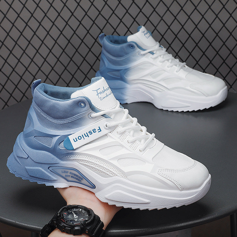 Herr Sneakers High-Top Slitstark Tjock Sula Snörning Låg Klack