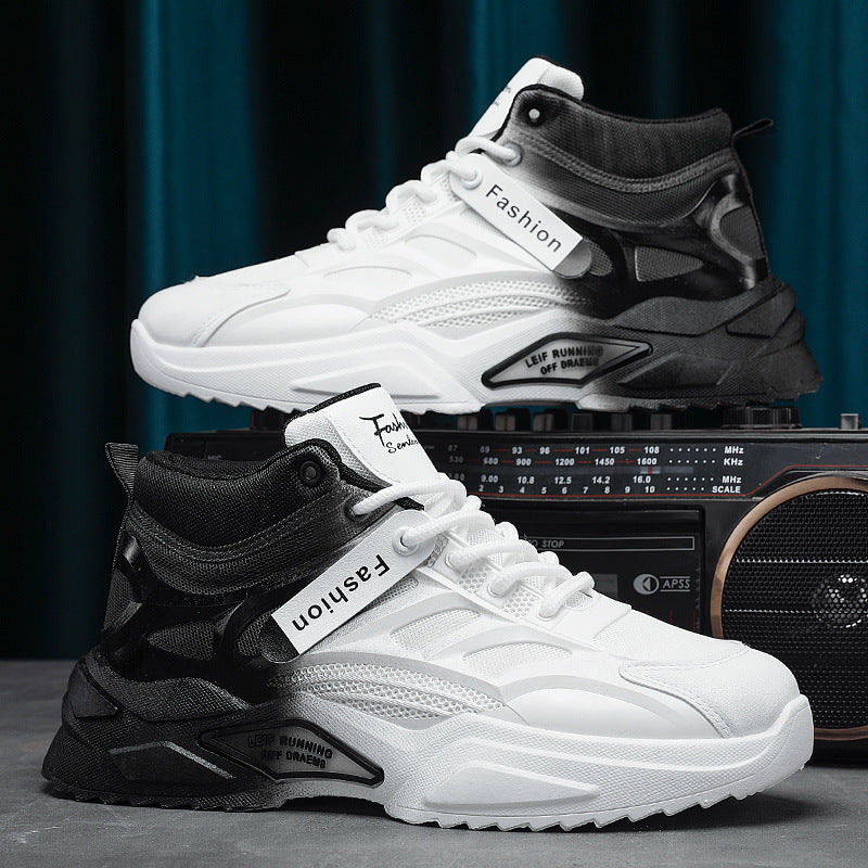 Herr Sneakers High-Top Slitstark Tjock Sula Snörning Låg Klack