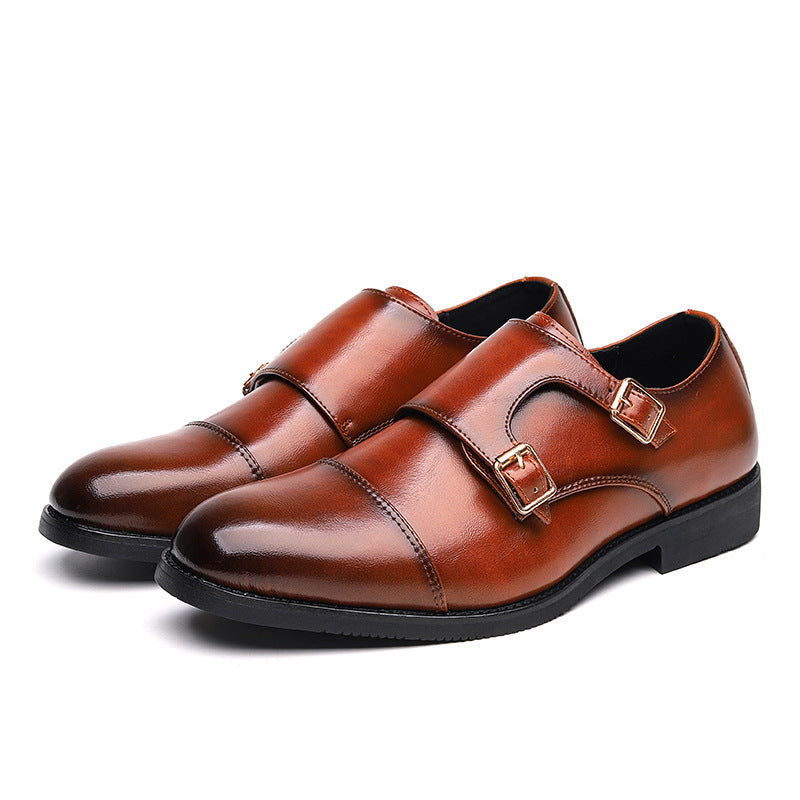 Herrskor Med Spetsig Tå Slip-on Och Låg Gummisula