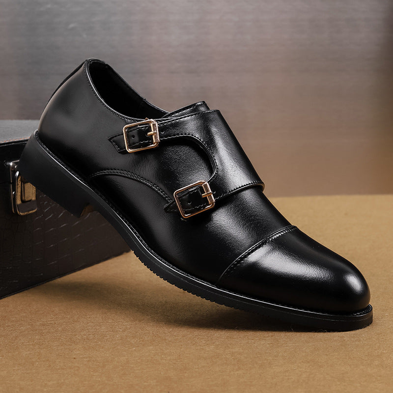 Herrskor Med Spetsig Tå Slip-on Och Låg Gummisula