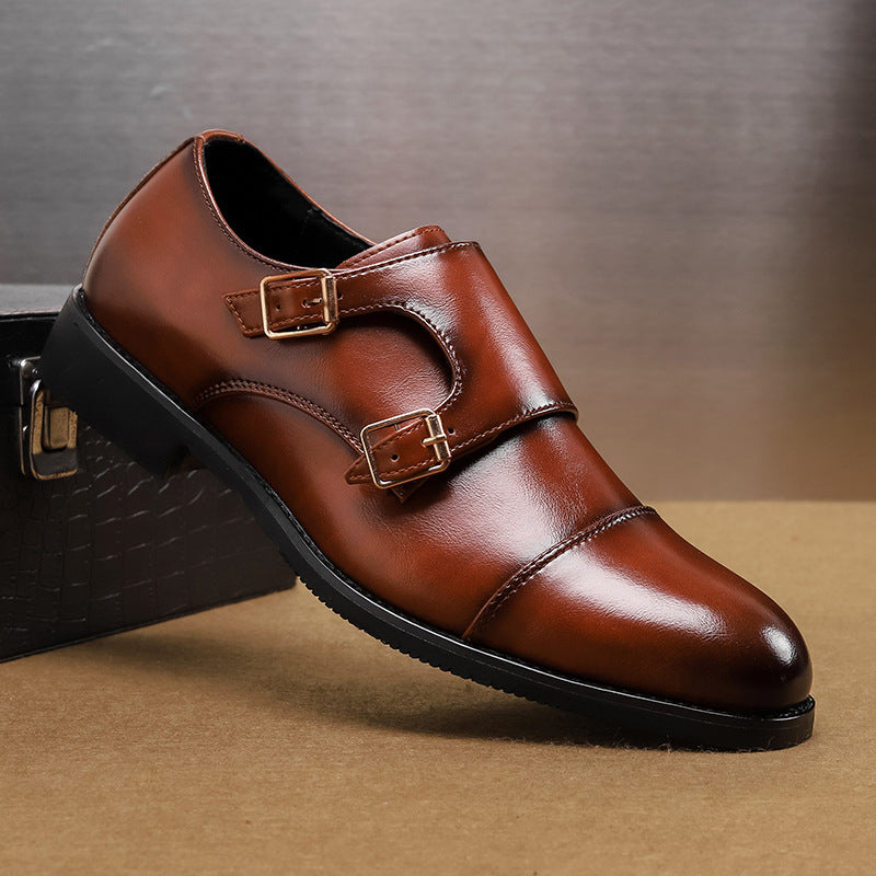 Herrskor Med Spetsig Tå Slip-on Och Låg Gummisula