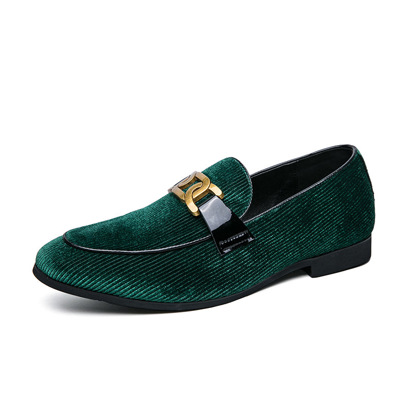 Herrar Slip-On Skor i Stora Storlekar med Manchesteröverdel, Foder i konstläder, Spetsig Tå och Halkfri Sula