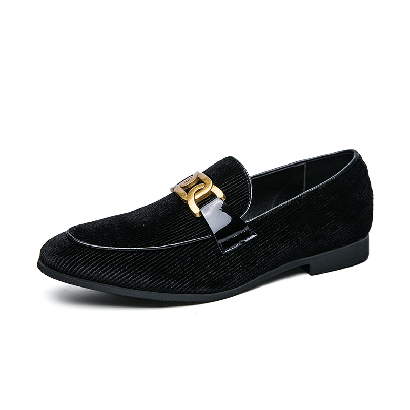 Herrar Slip-On Skor i Stora Storlekar med Manchesteröverdel, Foder i konstläder, Spetsig Tå och Halkfri Sula