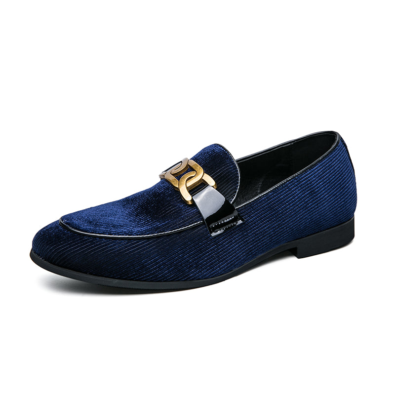 Herrar Slip-On Skor i Stora Storlekar med Manchesteröverdel, Foder i konstläder, Spetsig Tå och Halkfri Sula