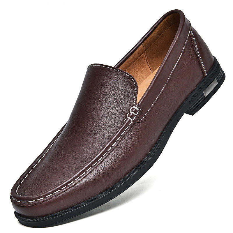 Herrloafers Slip-on Rund Tå Gummisula Andningsbar Mjuk Sula