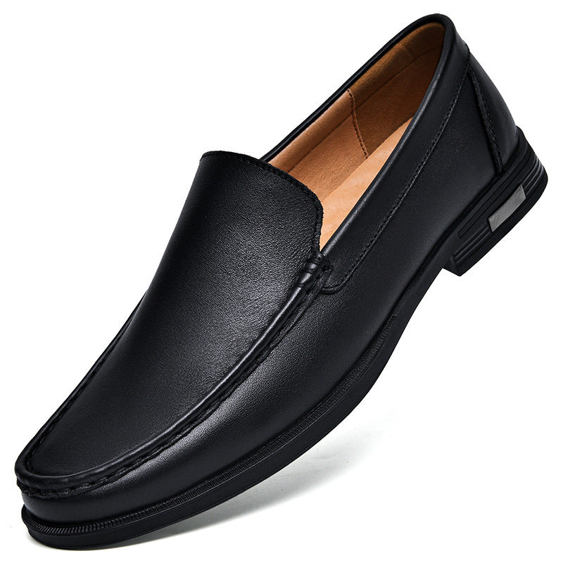 Herrloafers Slip-on Rund Tå Gummisula Andningsbar Mjuk Sula