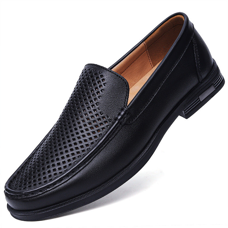 Herrloafers Slip-on Rund Tå Gummisula Andningsbar Mjuk Sula