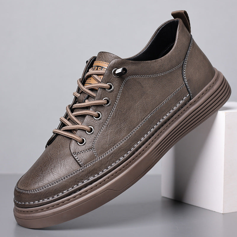 Herrsneakers för Våren – Låga, Andningsbara, Rund Tå, Halkfri Gummisula