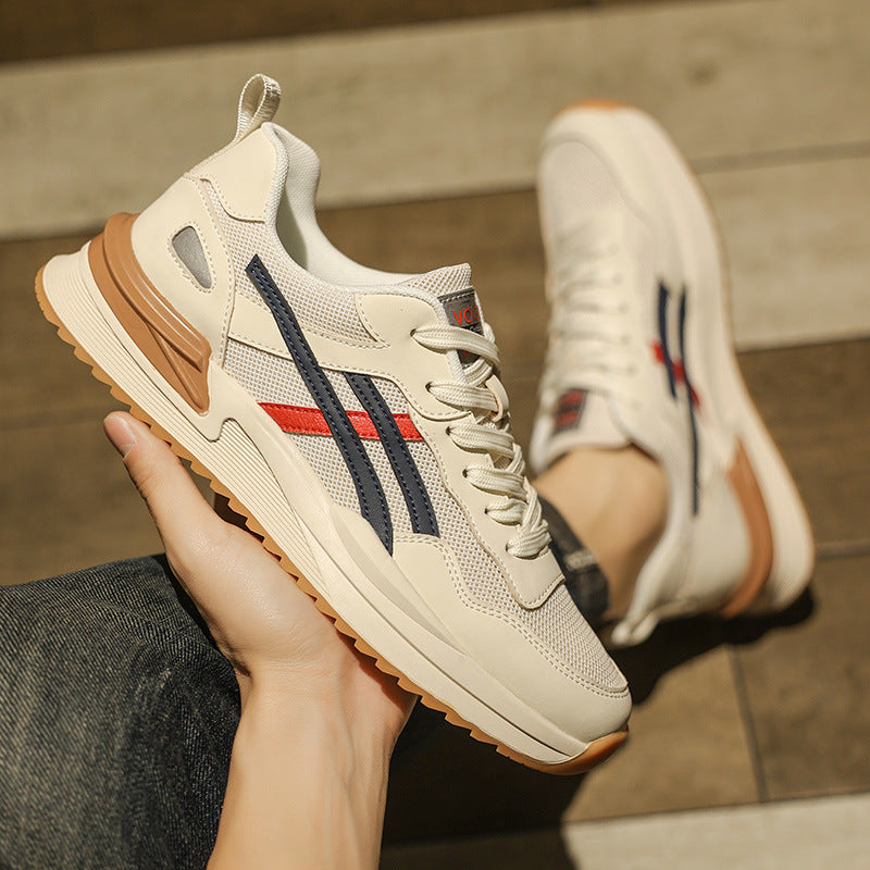 Herrs sommarlöparskor med andningsbar mesh-ovandel, gummisula, låg topp