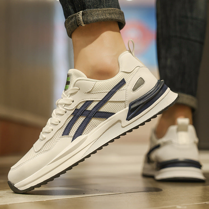 Herrs sommarlöparskor med andningsbar mesh-ovandel, gummisula, låg topp