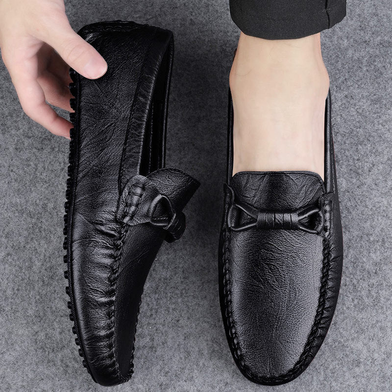 Herrslip-on Loafers Gummisula Detaljerad Söm Låg Design