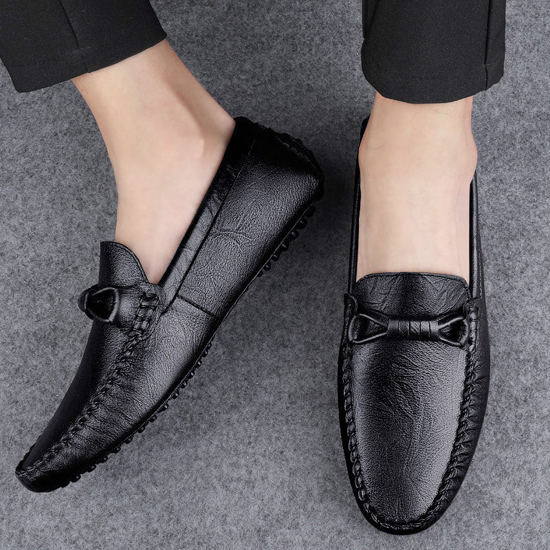 Herrslip-on Loafers Gummisula Detaljerad Söm Låg Design