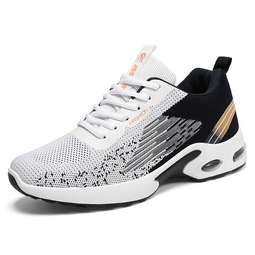 Herrsneakers för Våren med Luftkudde, Vävd Ovandel och Halkfri PVC-yttersula