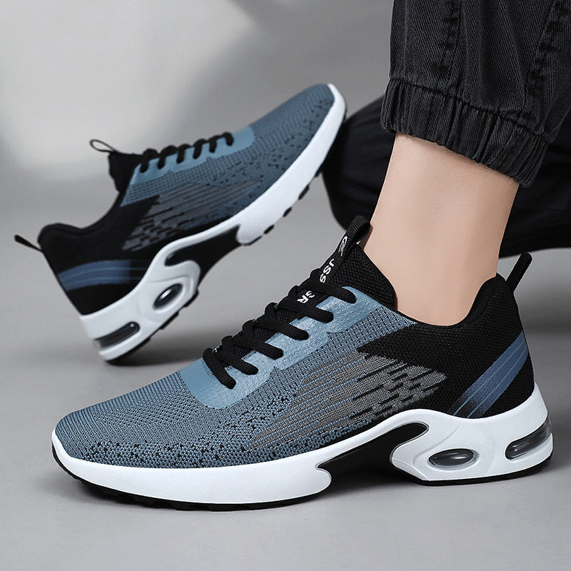 Herrsneakers för Våren med Luftkudde, Vävd Ovandel och Halkfri PVC-yttersula