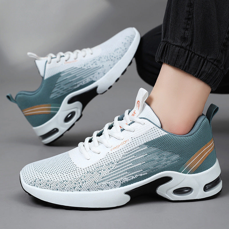 Herrsneakers för Våren med Luftkudde, Vävd Ovandel och Halkfri PVC-yttersula