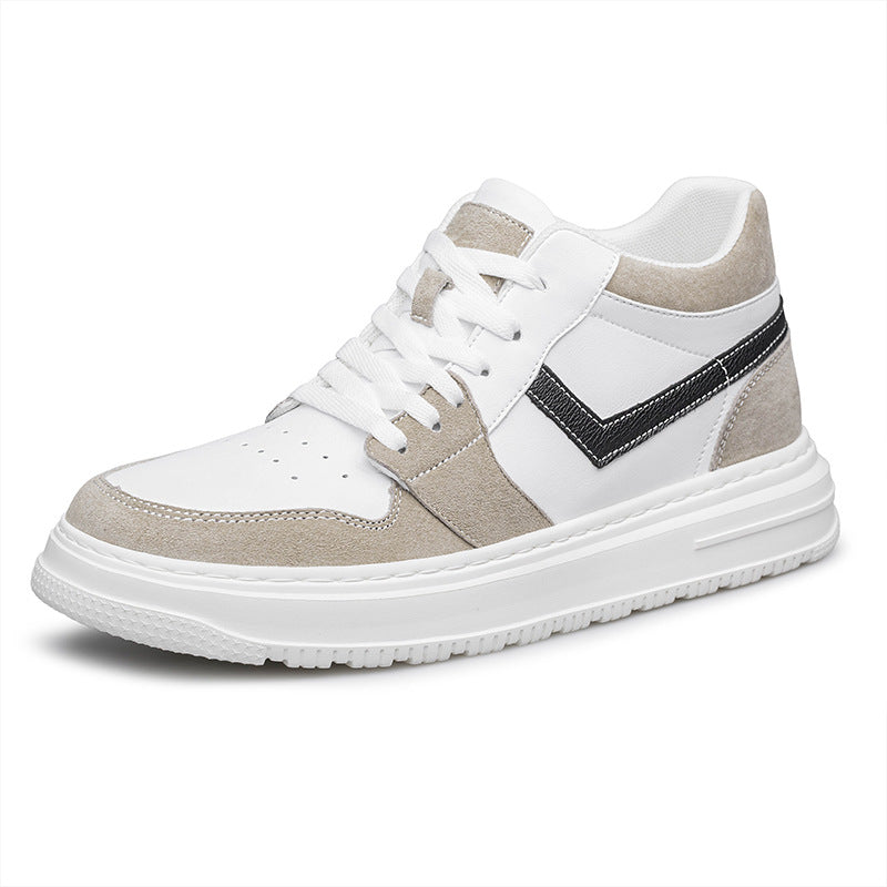 Herrs vårsneakers Med Andningsförmåga, Ovandel I Mesh Och Faux Läder, Snörning, Halkfri Gummisula