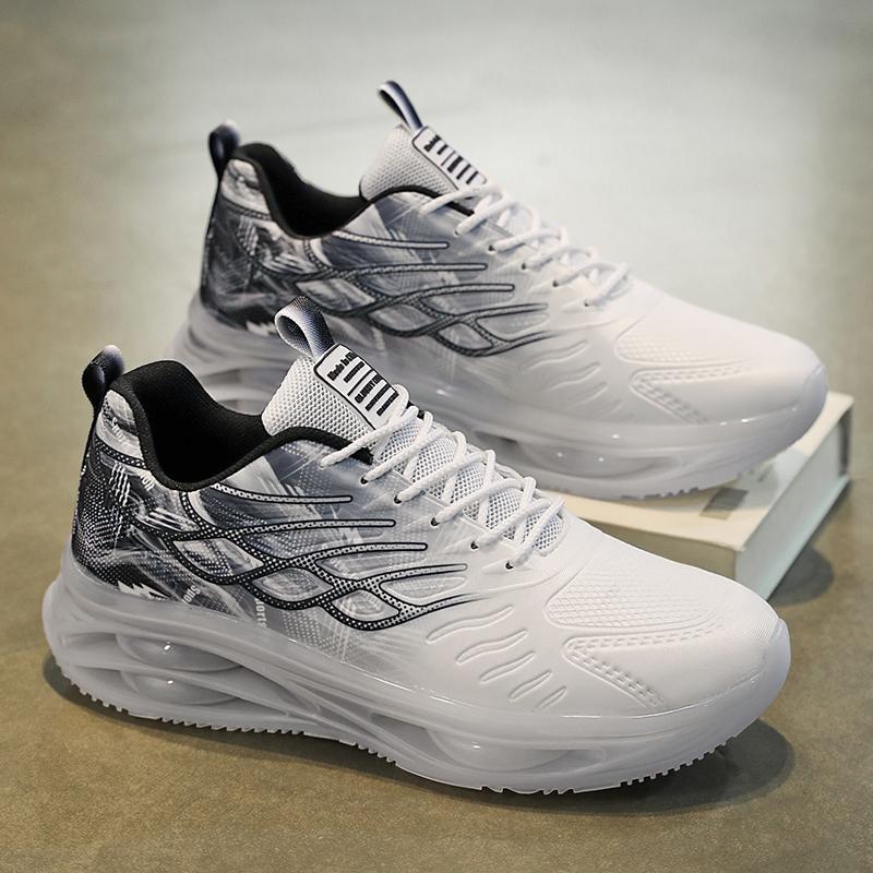 Herrplatåsneakers Med Mesh-Ovandel Och Höj- Och Sänkbar Sula