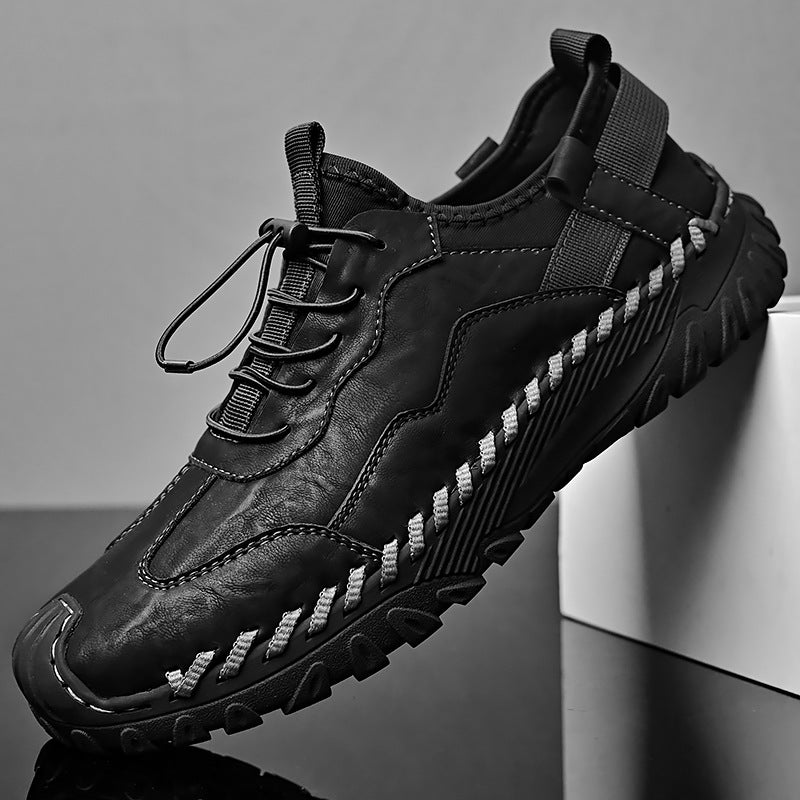 Herrslip-on Skor Med Mikrofiberovandel Och Mjuk Gummisula