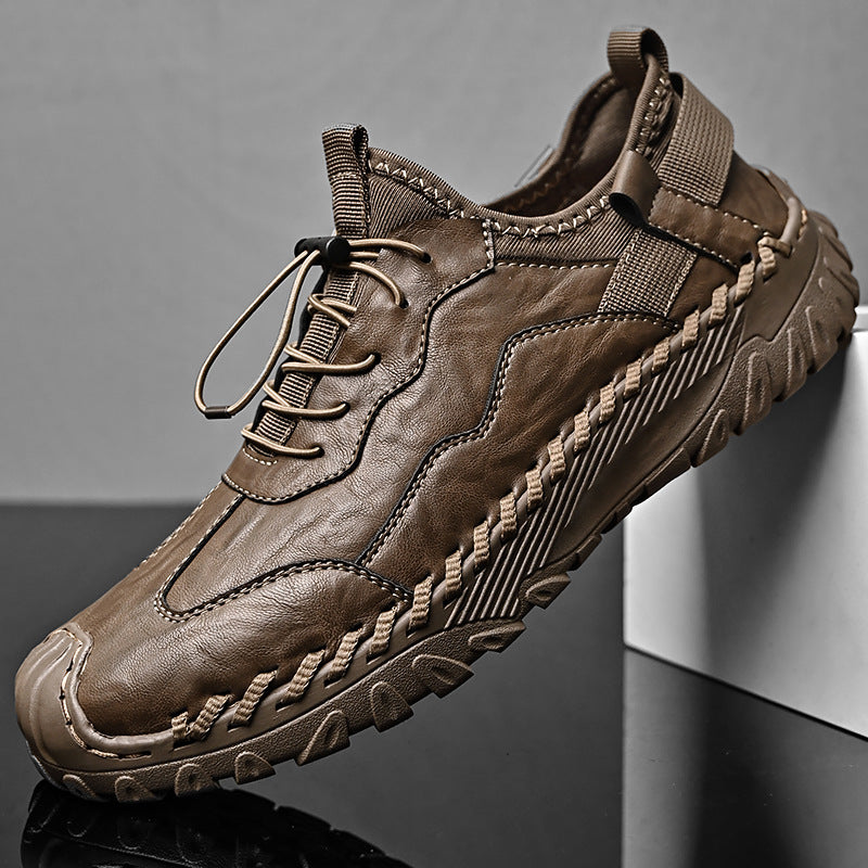 Herrslip-on Skor Med Mikrofiberovandel Och Mjuk Gummisula