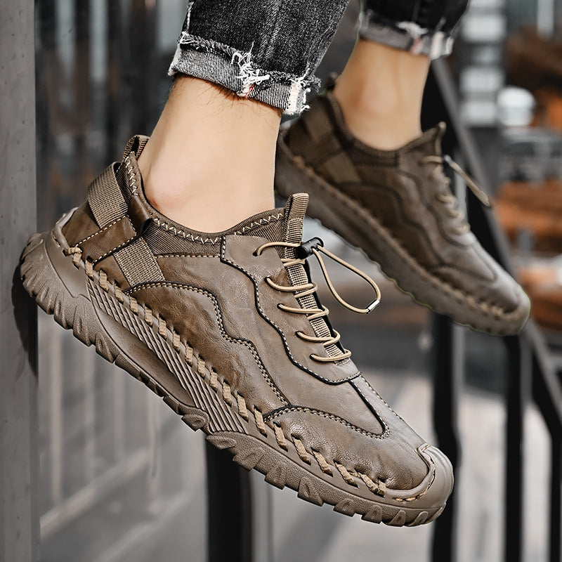 Herrslip-on Skor Med Mikrofiberovandel Och Mjuk Gummisula
