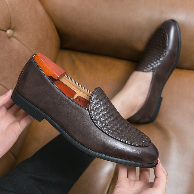 Herr Lätta Loafers Med Spetsig Tå Slip-On Och Gummisula