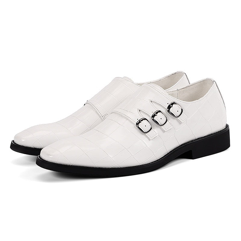 Herrslip-on Loafers Med Andningsbar Pu-Ovandel, Spetsig Tå, Gummisula, Flera Färger