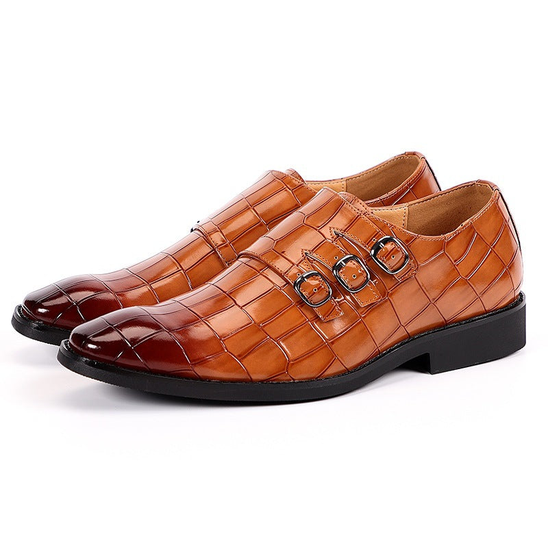 Herrslip-on Loafers Med Andningsbar Pu-Ovandel, Spetsig Tå, Gummisula, Flera Färger
