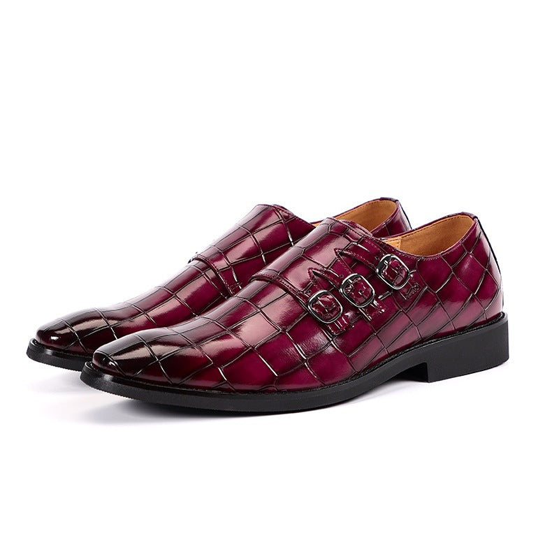 Herrslip-on Loafers Med Andningsbar Pu-Ovandel, Spetsig Tå, Gummisula, Flera Färger