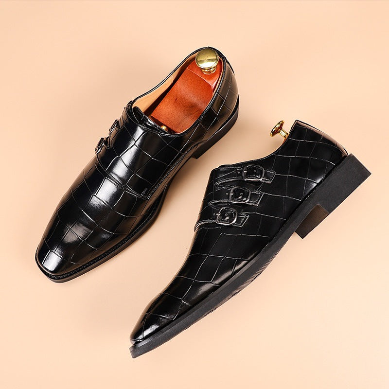 Herrslip-on Loafers Med Andningsbar Pu-Ovandel, Spetsig Tå, Gummisula, Flera Färger