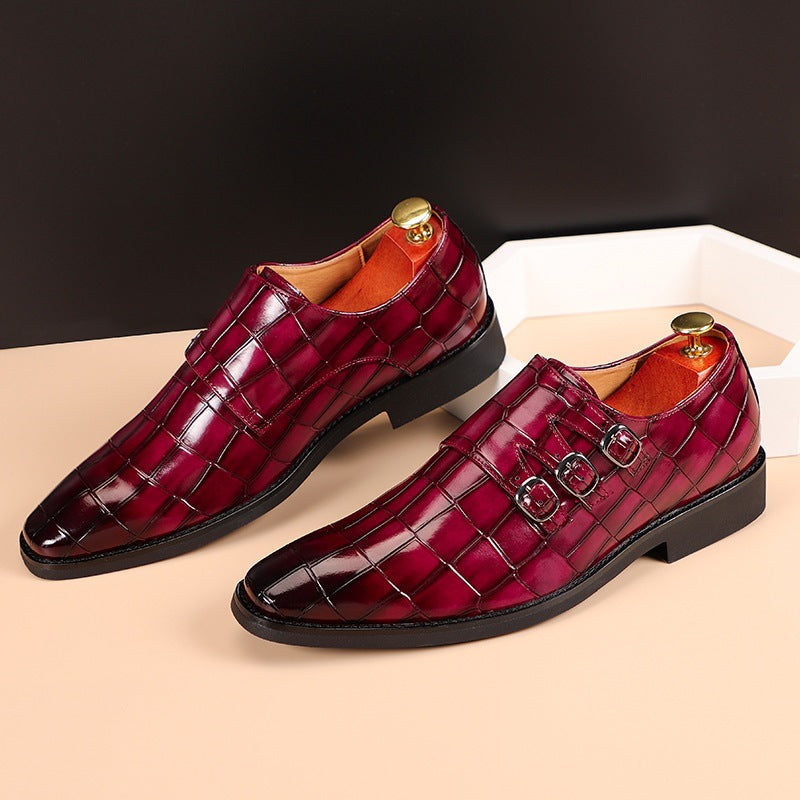 Herrslip-on Loafers Med Andningsbar Pu-Ovandel, Spetsig Tå, Gummisula, Flera Färger