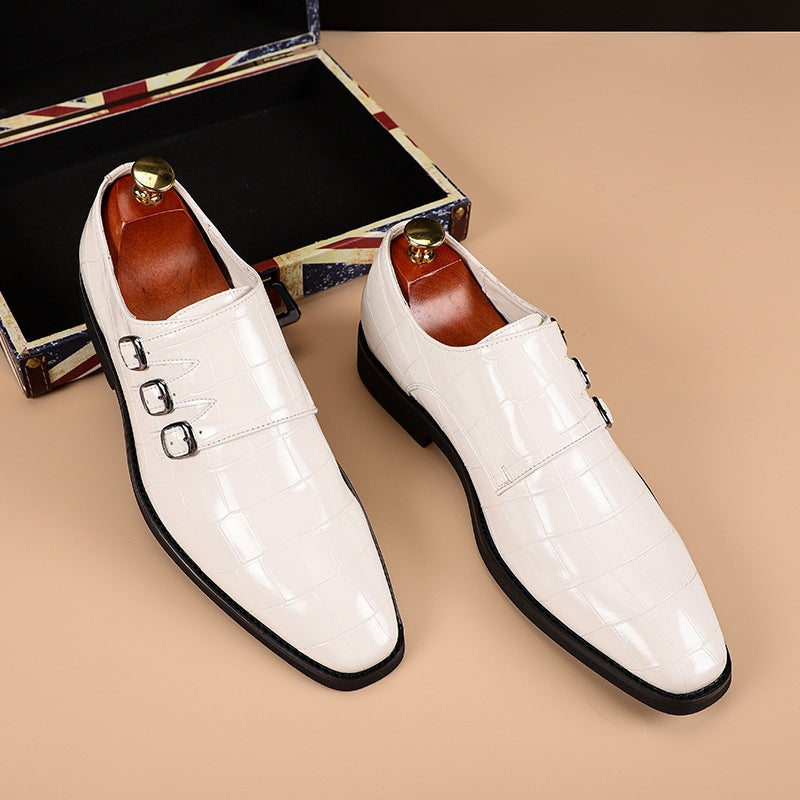 Herrslip-on Loafers Med Andningsbar Pu-Ovandel, Spetsig Tå, Gummisula, Flera Färger
