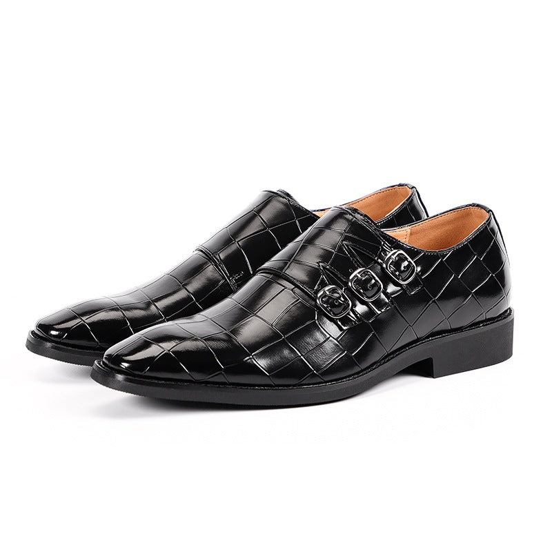 Herrslip-on Loafers Med Andningsbar Pu-Ovandel, Spetsig Tå, Gummisula, Flera Färger