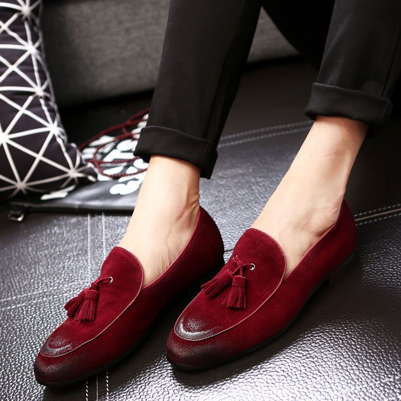 Herrskor Med Mellanhöga Slip-On-Detaljer, Foder I Fårskinn, Profilerad Klack