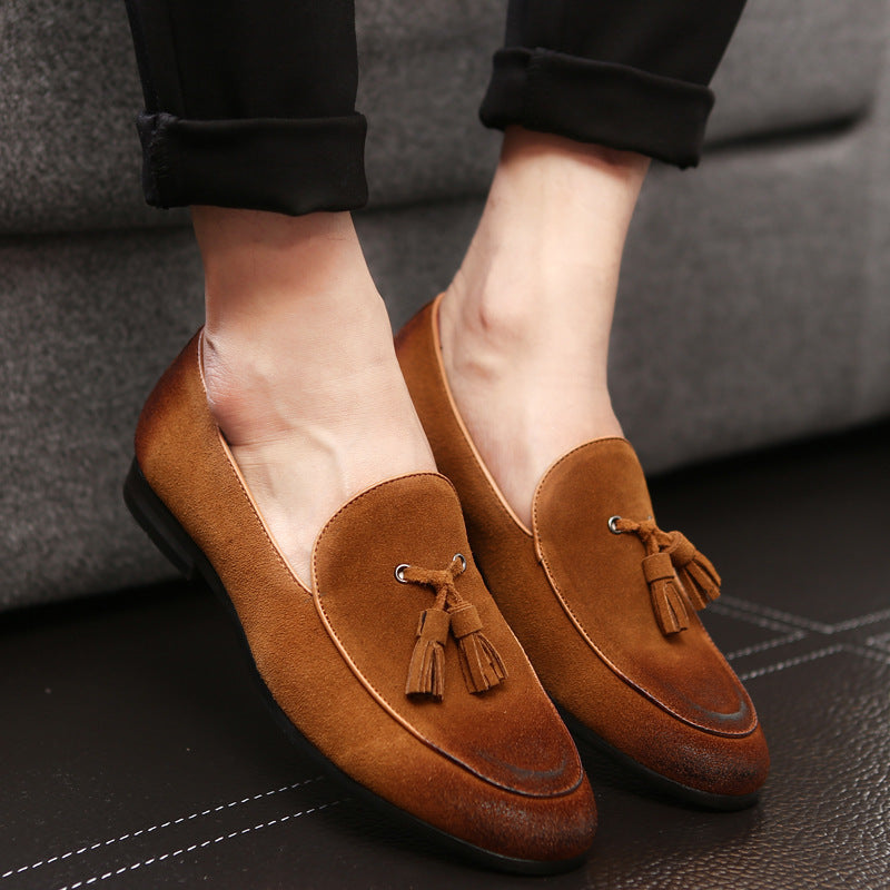 Herrskor Med Mellanhöga Slip-On-Detaljer, Foder I Fårskinn, Profilerad Klack