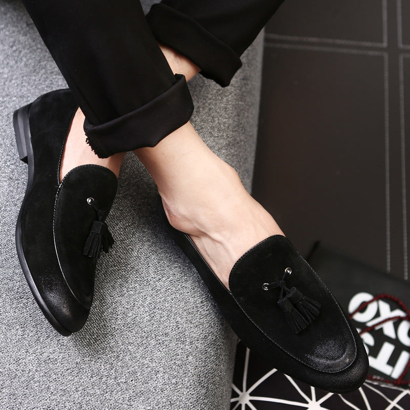 Herrskor Med Mellanhöga Slip-On-Detaljer, Foder I Fårskinn, Profilerad Klack