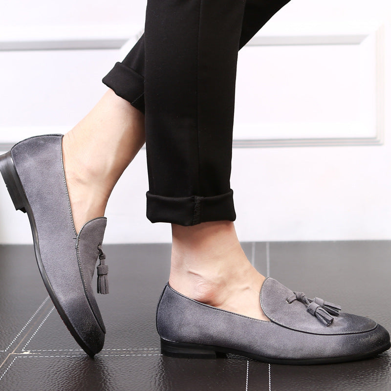 Herrskor Med Mellanhöga Slip-On-Detaljer, Foder I Fårskinn, Profilerad Klack