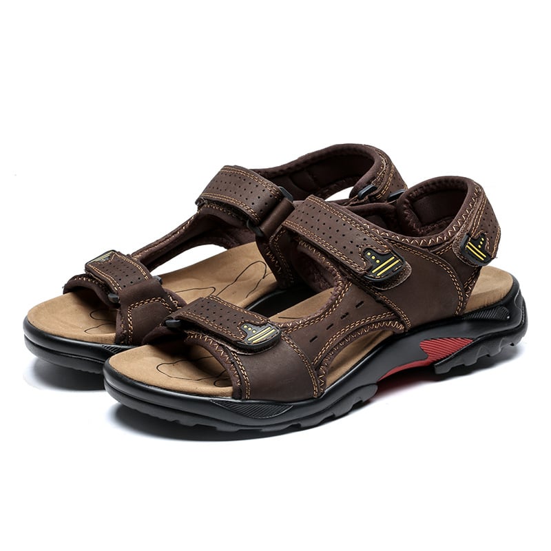 Herrs Sommarslip-on Sandaler Platt Klack Rund Tå Syntetisk Ovandel