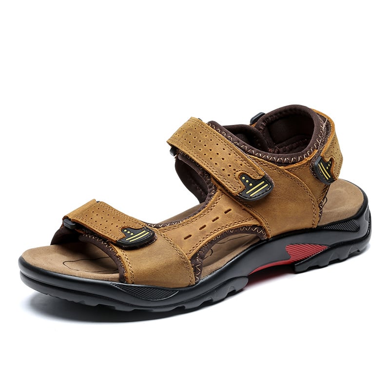 Herrs Sommarslip-on Sandaler Platt Klack Rund Tå Syntetisk Ovandel