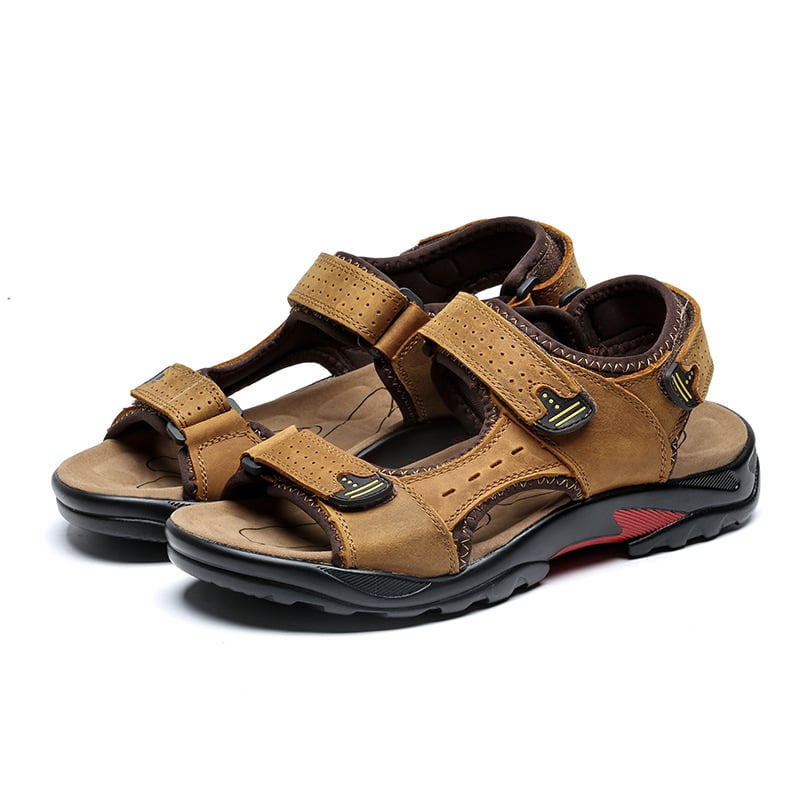 Herrs Sommarslip-on Sandaler Platt Klack Rund Tå Syntetisk Ovandel