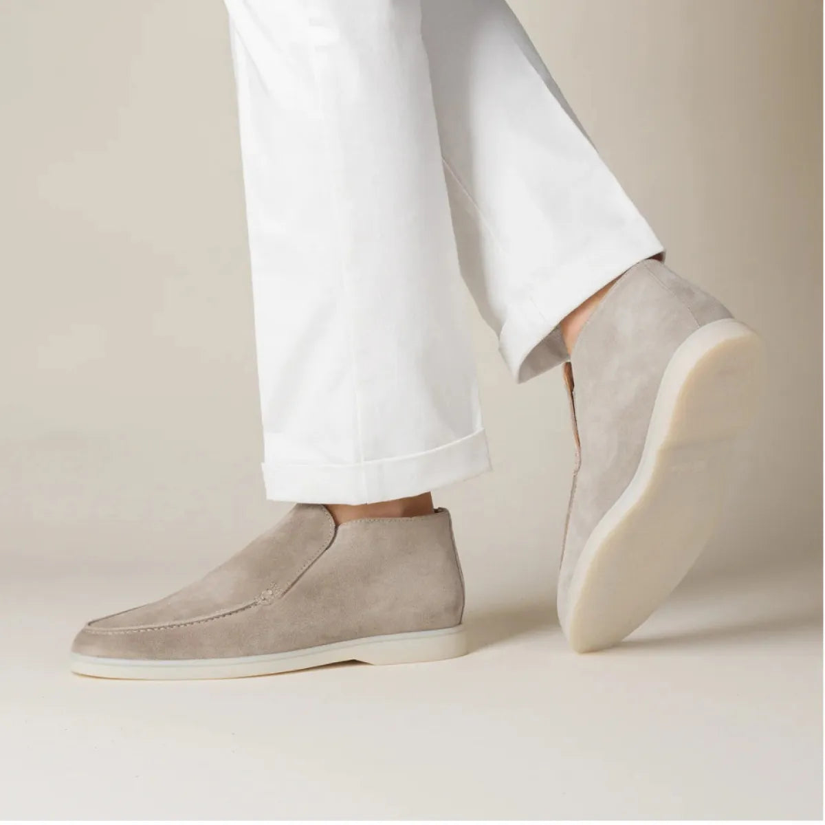 Herrloafers Med Gummisula Och Rund Tå Plus Stora Slip-On-Skor