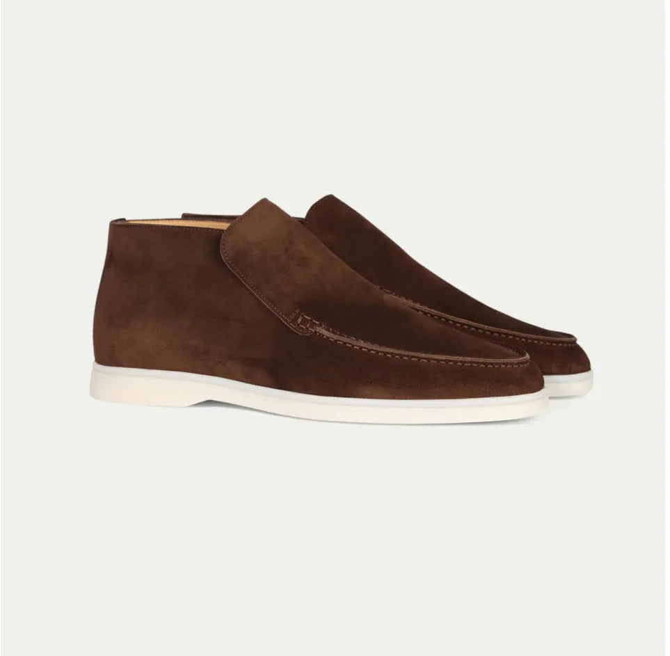 Herrloafers Med Gummisula Och Rund Tå Plus Stora Slip-On-Skor