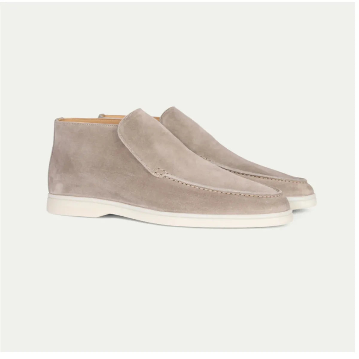 Herrloafers Med Gummisula Och Rund Tå Plus Stora Slip-On-Skor