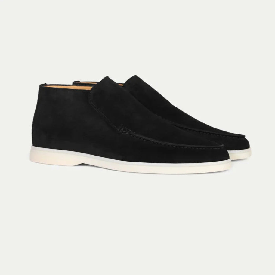 Herrloafers Med Gummisula Och Rund Tå Plus Stora Slip-On-Skor