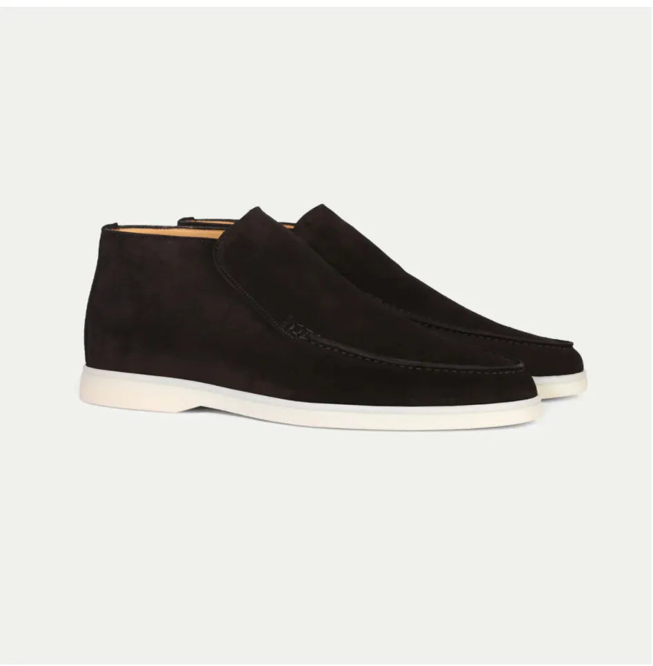 Herrloafers Med Gummisula Och Rund Tå Plus Stora Slip-On-Skor