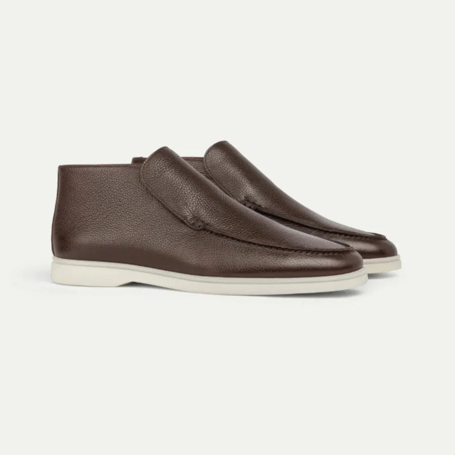 Herrloafers Med Gummisula Och Rund Tå Plus Stora Slip-On-Skor