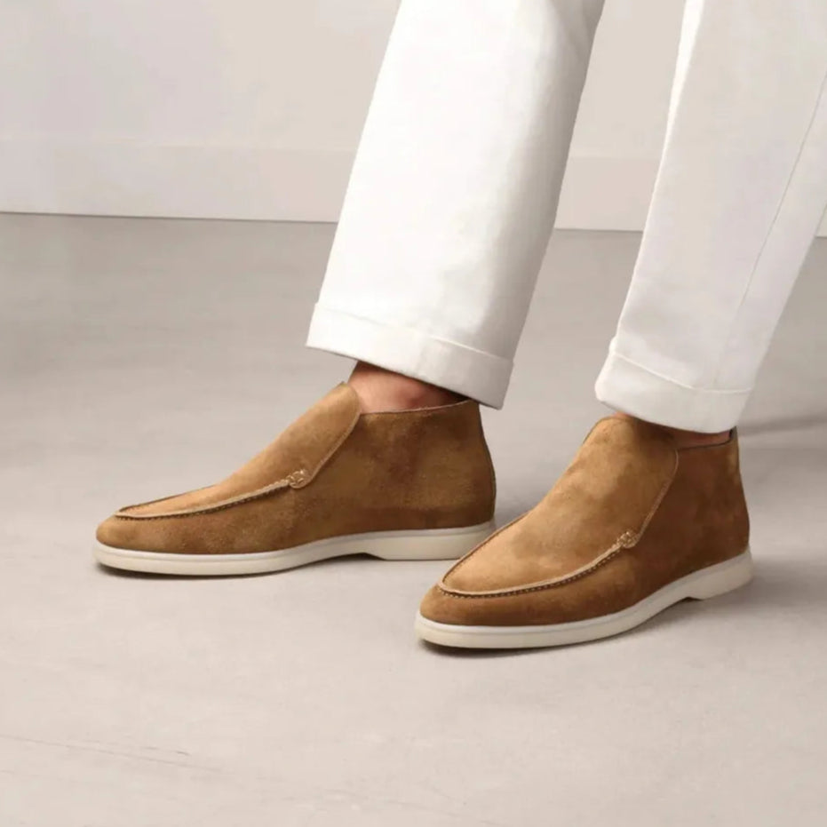 Herrloafers Med Gummisula Och Rund Tå Plus Stora Slip-On-Skor