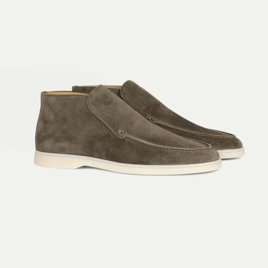Herrloafers Med Gummisula Och Rund Tå Plus Stora Slip-On-Skor