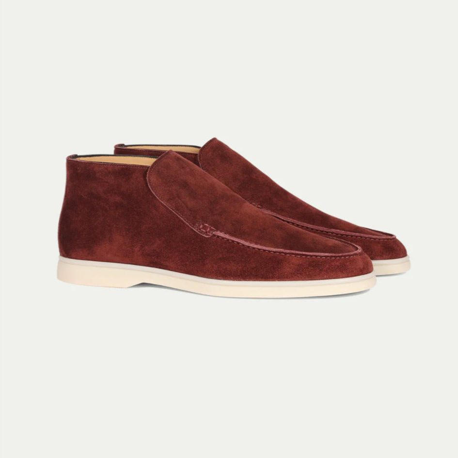 Herrloafers Med Gummisula Och Rund Tå Plus Stora Slip-On-Skor